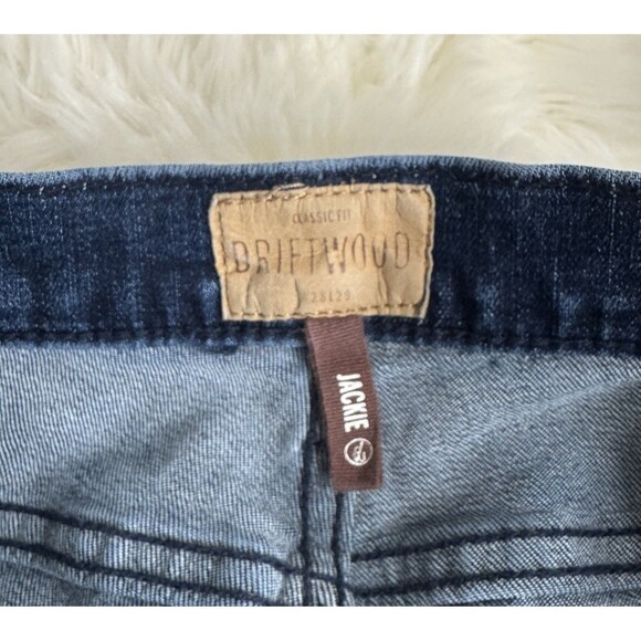 Driftwood Jackie Jeans Womens 28 Embroidered High Mid Blue Measures 28 x 28 - Picture 3 of 10